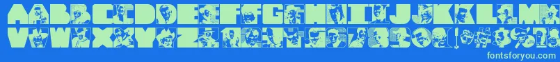 ToughGuys Font – Green Fonts on Blue Background