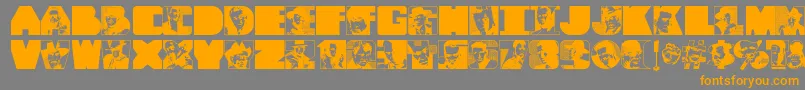 ToughGuys Font – Orange Fonts on Gray Background