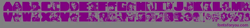 ToughGuys-Schriftart – Violette Schriften auf grauem Hintergrund