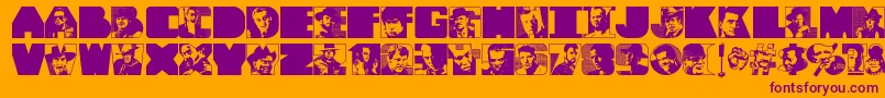 ToughGuys-fontti – violetit fontit oranssilla taustalla