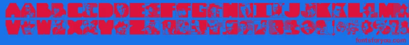 ToughGuys Font – Red Fonts on Blue Background