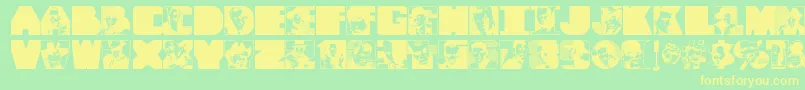 ToughGuys Font – Yellow Fonts on Green Background