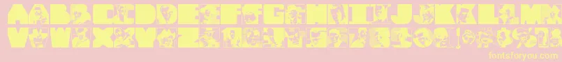 ToughGuys-Schriftart – Gelbe Schriften auf rosa Hintergrund