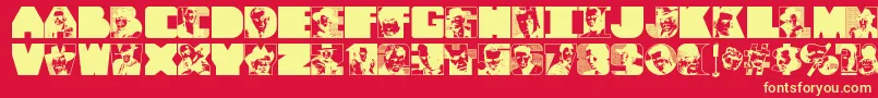 ToughGuys Font – Yellow Fonts on Red Background