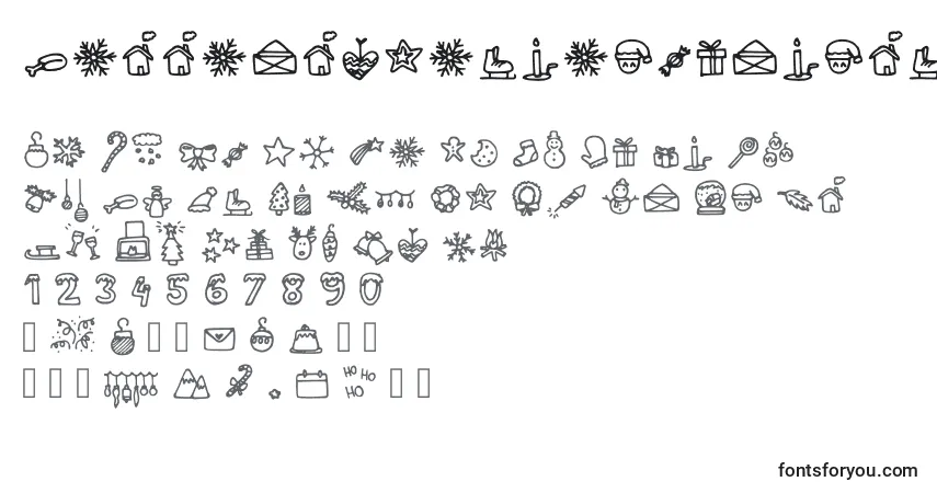 LettertypemieschristmasiconsRegularフォント–アルファベット、数字、特殊文字