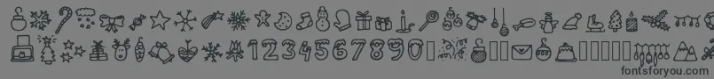 LettertypemieschristmasiconsRegular-Schriftart – Schwarze Schriften auf grauem Hintergrund