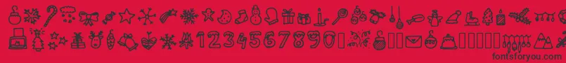 LettertypemieschristmasiconsRegular Font – Black Fonts on Red Background