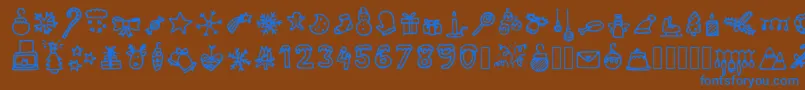 Шрифт LettertypemieschristmasiconsRegular – синие шрифты на коричневом фоне
