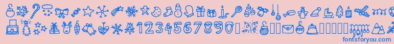 LettertypemieschristmasiconsRegular Font – Blue Fonts on Pink Background