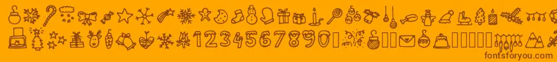 LettertypemieschristmasiconsRegular Font – Brown Fonts on Orange Background