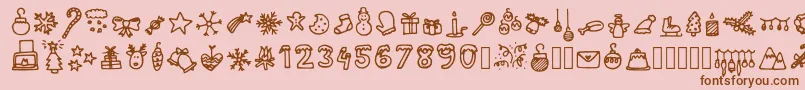 LettertypemieschristmasiconsRegular Font – Brown Fonts on Pink Background