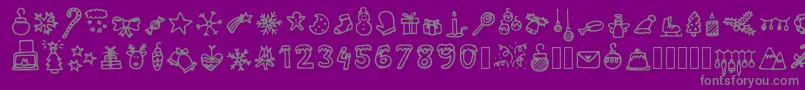 フォントLettertypemieschristmasiconsRegular – 紫の背景に灰色の文字