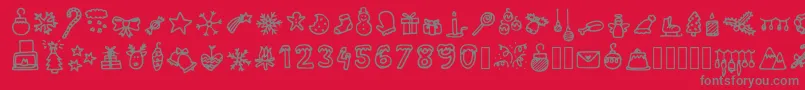 LettertypemieschristmasiconsRegular Font – Gray Fonts on Red Background