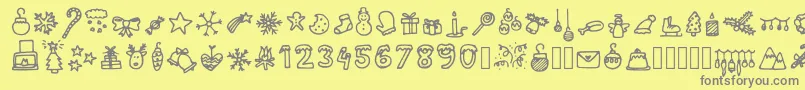 LettertypemieschristmasiconsRegular Font – Gray Fonts on Yellow Background