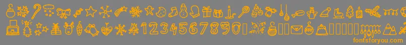 LettertypemieschristmasiconsRegular Font – Orange Fonts on Gray Background
