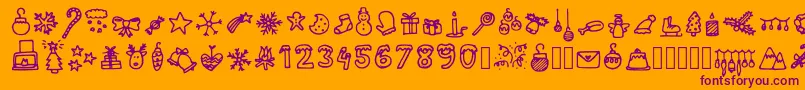LettertypemieschristmasiconsRegular Font – Purple Fonts on Orange Background