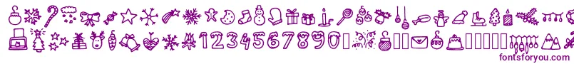 LettertypemieschristmasiconsRegular Font – Purple Fonts on White Background