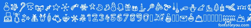 LettertypemieschristmasiconsRegular Font – White Fonts on Blue Background