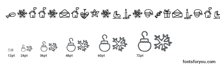 Größen der Schriftart LettertypemieschristmasiconsRegular