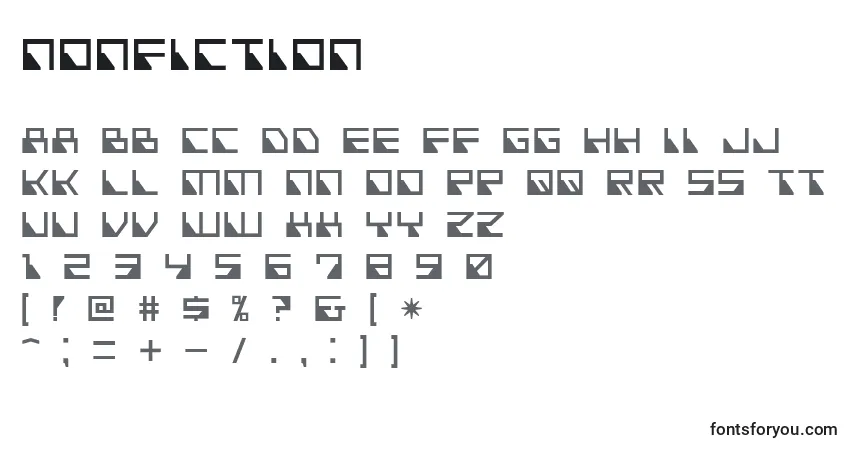 Schriftart Nonfiction – Alphabet, Zahlen, spezielle Symbole