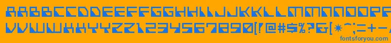 フォントNonfiction – オレンジの背景に青い文字