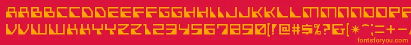 フォントNonfiction – 赤い背景にオレンジの文字