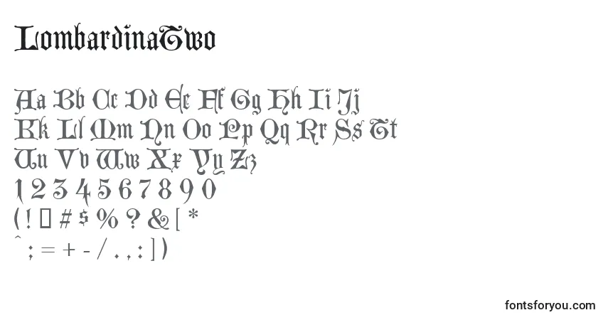 Шрифт LombardinaTwo – алфавит, цифры, специальные символы