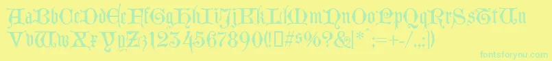 LombardinaTwo-Schriftart – Grüne Schriften auf gelbem Hintergrund