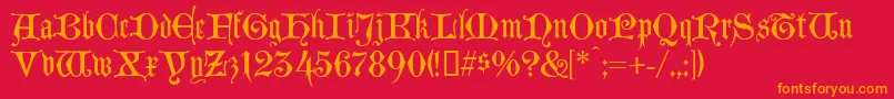 LombardinaTwo Font – Orange Fonts on Red Background
