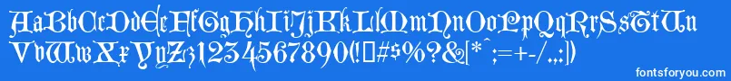 フォントLombardinaTwo – 青い背景に白い文字