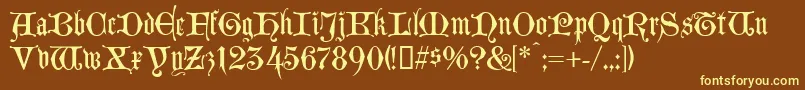 LombardinaTwo Font – Yellow Fonts on Brown Background