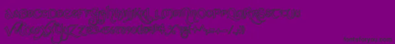 Stchh-Schriftart – Schwarze Schriften auf violettem Hintergrund