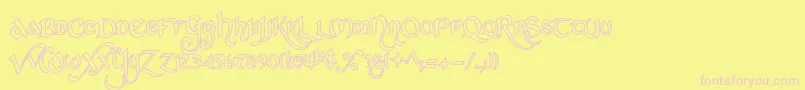 Stchh Font – Pink Fonts on Yellow Background