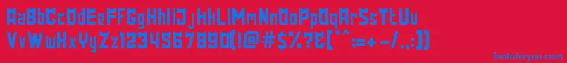 DamarKurung Font – Blue Fonts on Red Background