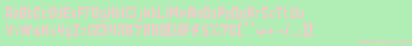 Czcionka DamarKurung – różowe czcionki na zielonym tle