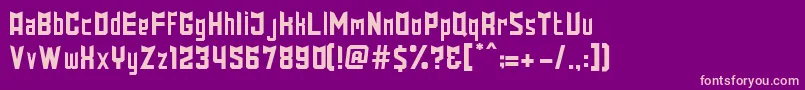 Czcionka DamarKurung – różowe czcionki na fioletowym tle
