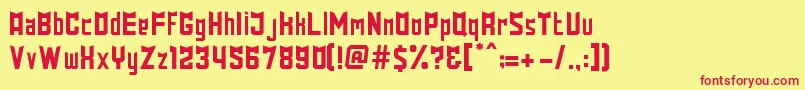 DamarKurung Font – Red Fonts on Yellow Background