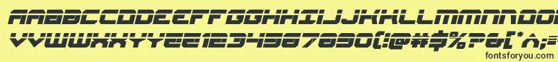 Шрифт Gearheadlaserital – чёрные шрифты на жёлтом фоне
