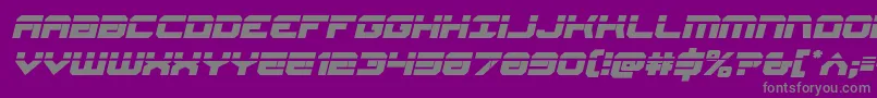 Weitere Informationen zur Gearheadlaserital-Schriftart Gearheadlaserital-Schriftart – Graue Schriften auf violettem Hintergrund