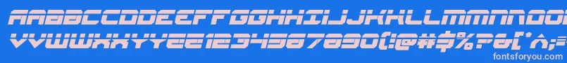 Шрифт Gearheadlaserital – розовые шрифты на синем фоне