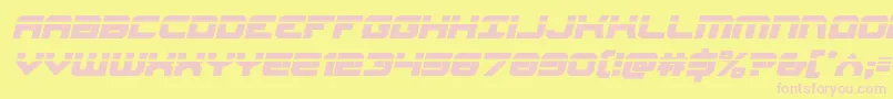 Gearheadlaserital-fontti – vaaleanpunaiset fontit keltaisella taustalla