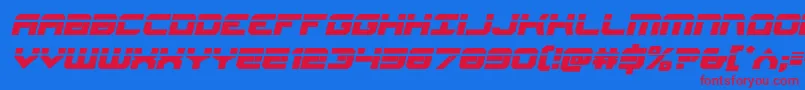 フォントGearheadlaserital – 赤い文字の青い背景