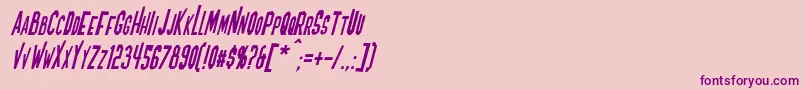 BlofeldItalic-Schriftart – Violette Schriften auf rosa Hintergrund