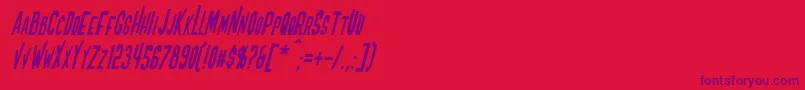 BlofeldItalic-Schriftart – Violette Schriften auf rotem Hintergrund