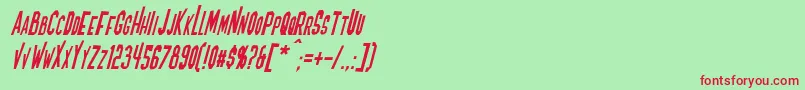 BlofeldItalic Font – Red Fonts on Green Background