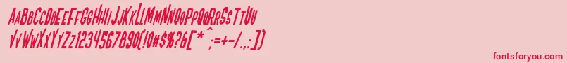 BlofeldItalic-Schriftart – Rote Schriften auf rosa Hintergrund