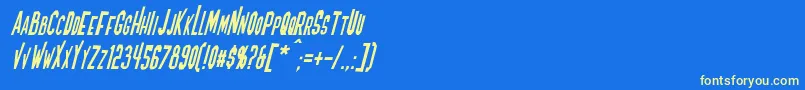 BlofeldItalic Font – Yellow Fonts on Blue Background