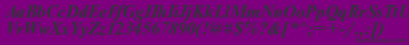 Timeset ffy-fontti – mustat fontit violetilla taustalla
