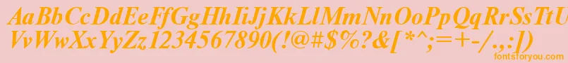 Timeset ffy Font – Orange Fonts on Pink Background
