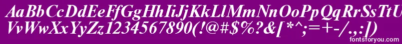 フォントTimeset ffy – 紫の背景に白い文字